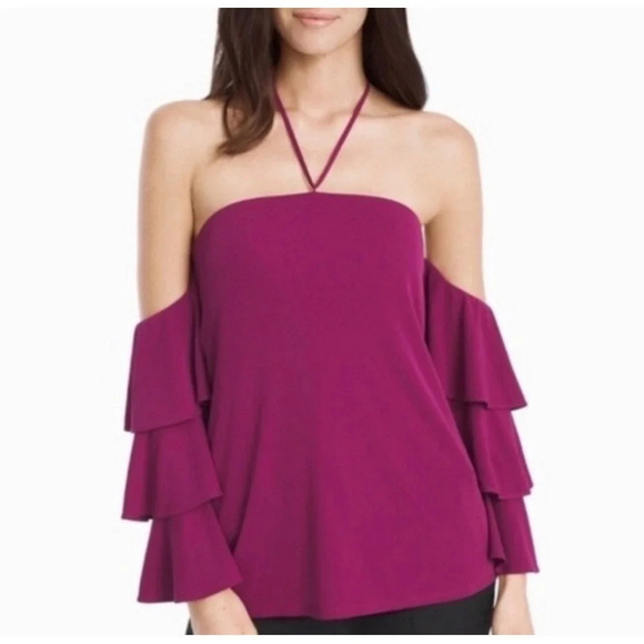 WHBM | Off the Shoulder 3/4 Tiered Top - Picture 1 of 6